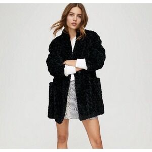 Wilfred free black faux fur coat size S